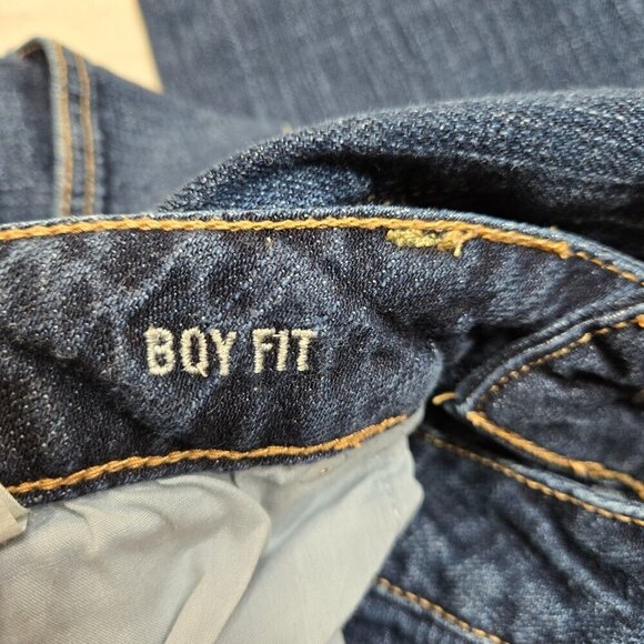 American Eagle Jeans Boy Fit Womens 10 Mid rise Stretch Cropped Dark Wash‎ Y2K - Picture 4 of 11